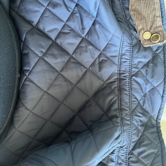 Ralph Lauren Quilted Fall Jacket Boys/Kids 5y Navy/brown Corduroy Collar - Picture 10 of 14